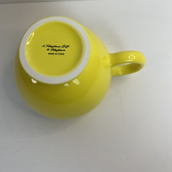 Telaflora Smile Happy Face Yellow Coffee Tea Mug Cup 20 oz Large Ceramic - Picture 6 of 8